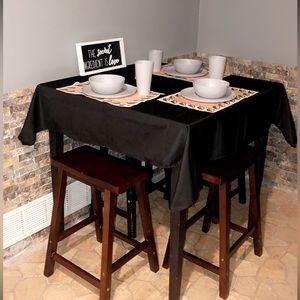 Black Square Table Cloths 70” (Set of 4) Table Cloths for Hosting and Parties